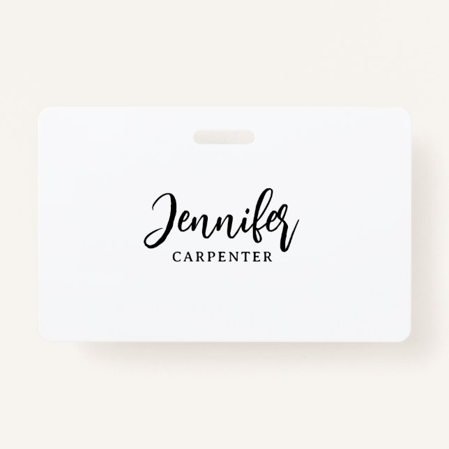Professional elegant modern minimalist add name badge (Front)