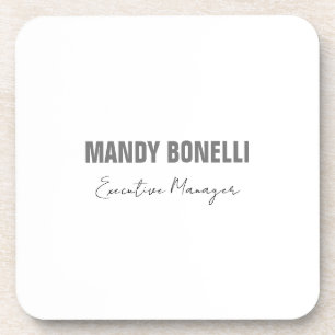 Professional elegant modern minimalist add name beverage coaster