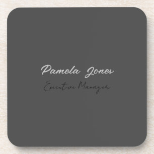Professional elegant modern minimalist add name beverage coaster