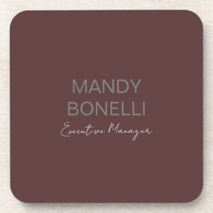 Professional elegant modern minimalist add name beverage coaster