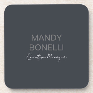 Professional elegant modern minimalist add name beverage coaster