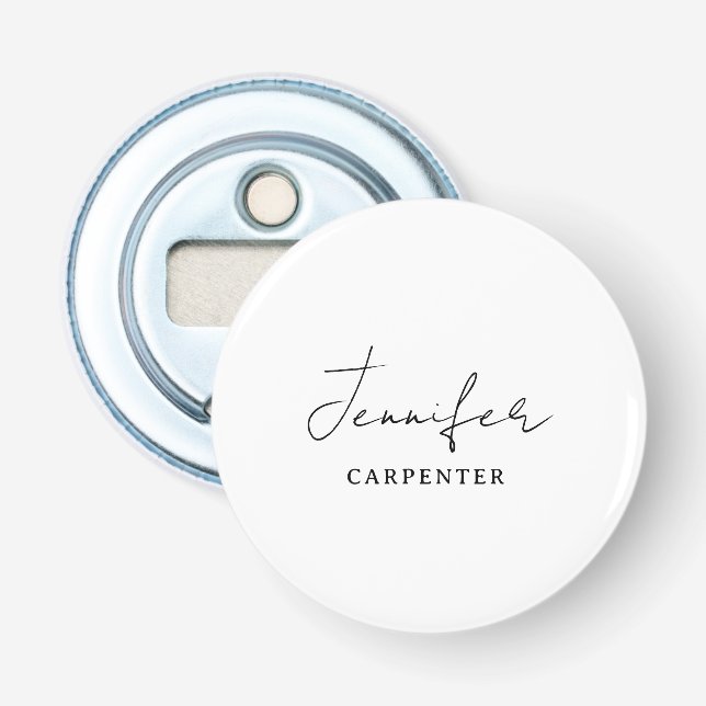 Professional elegant modern minimalist add name bottle opener (Front)