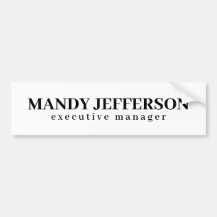Professional elegant modern minimalist add name bumper sticker