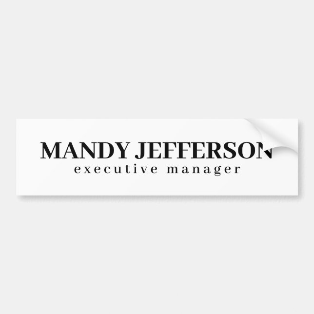 Professional elegant modern minimalist add name bumper sticker (Front)