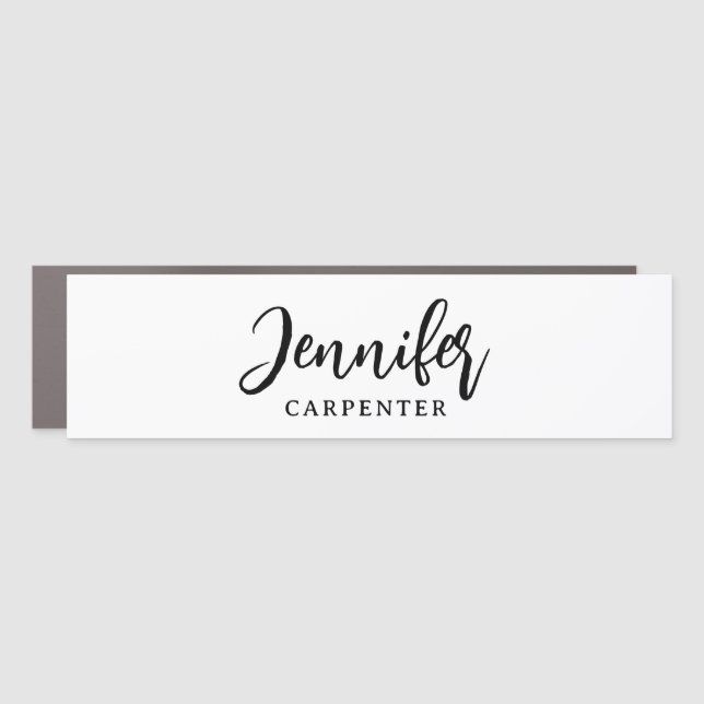 Professional elegant modern minimalist add name car magnet (Front)