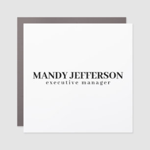 Professional elegant modern minimalist add name car magnet