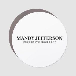 Professional elegant modern minimalist add name car magnet