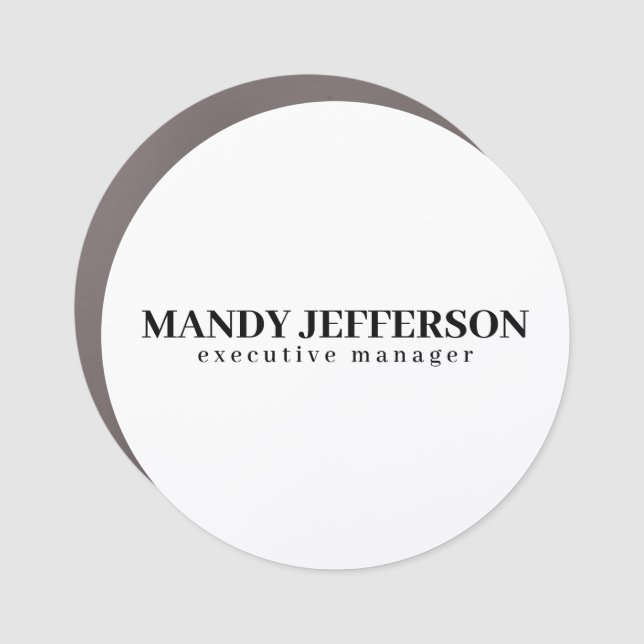Professional elegant modern minimalist add name car magnet (Front)