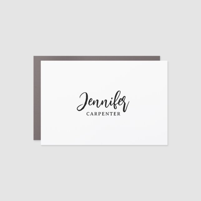 Professional elegant modern minimalist add name car magnet (Front)