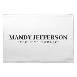 Professional elegant modern minimalist add name cloth placemat