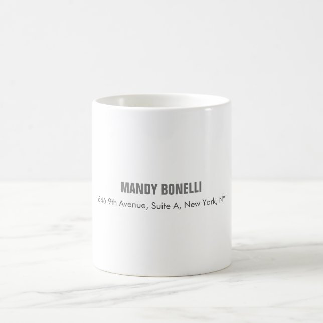 Professional elegant modern minimalist add name coffee mug (Center)