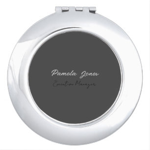 Professional elegant modern minimalist add name compact mirror