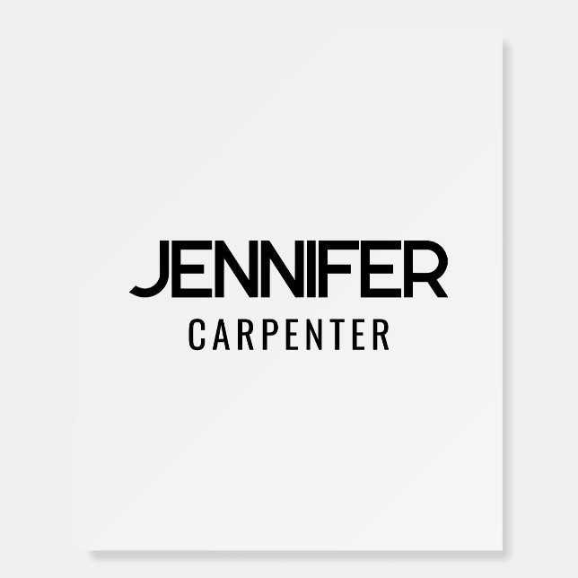 Professional elegant modern minimalist add name foam board (Front)