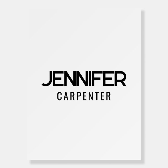 Professional elegant modern minimalist add name foam board (Front)