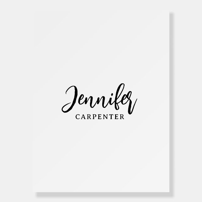 Professional elegant modern minimalist add name foam board (Front)