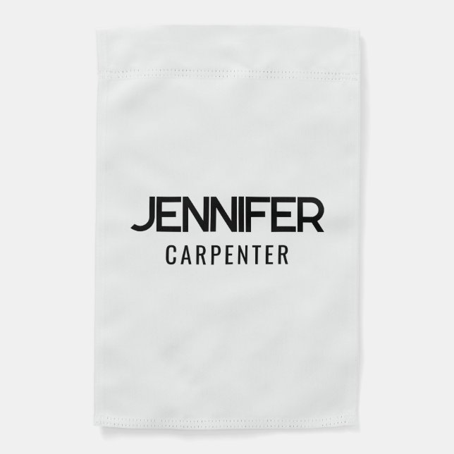 Professional elegant modern minimalist add name garden flag (Front)