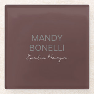Professional elegant modern minimalist add name glass coaster