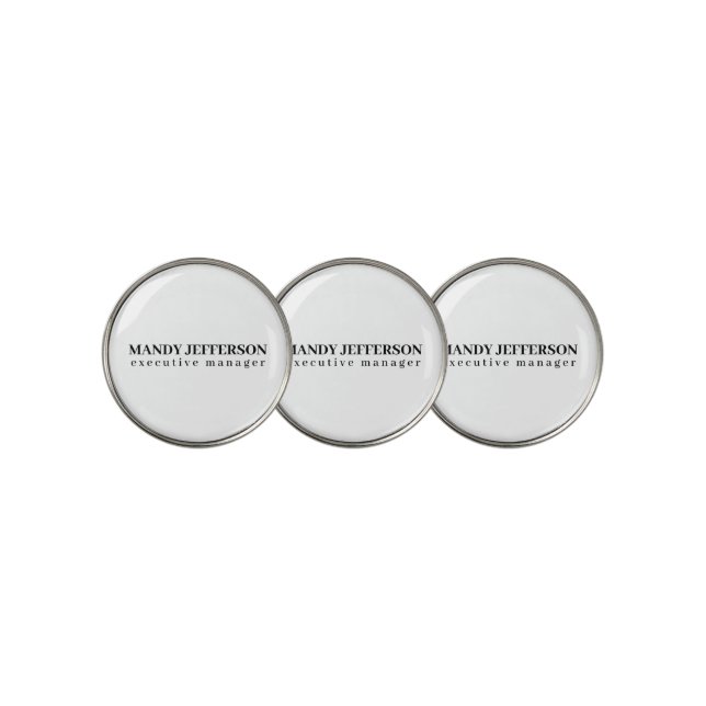 Professional elegant modern minimalist add name golf ball marker (3 Up)