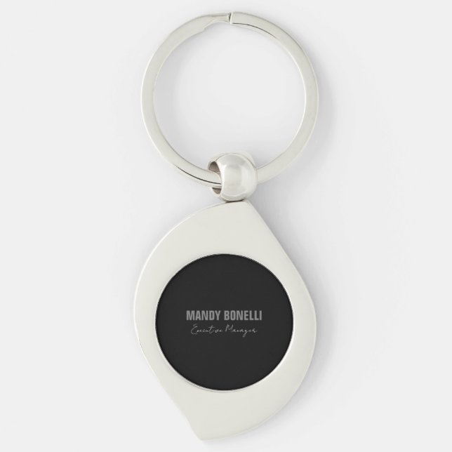 Professional elegant modern minimalist add name keychain (Front)
