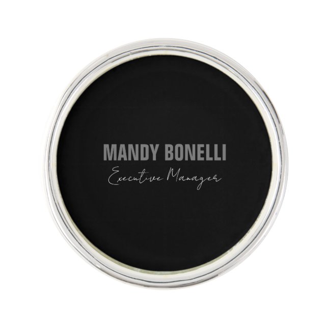 Professional elegant modern minimalist add name lapel pin (Front)