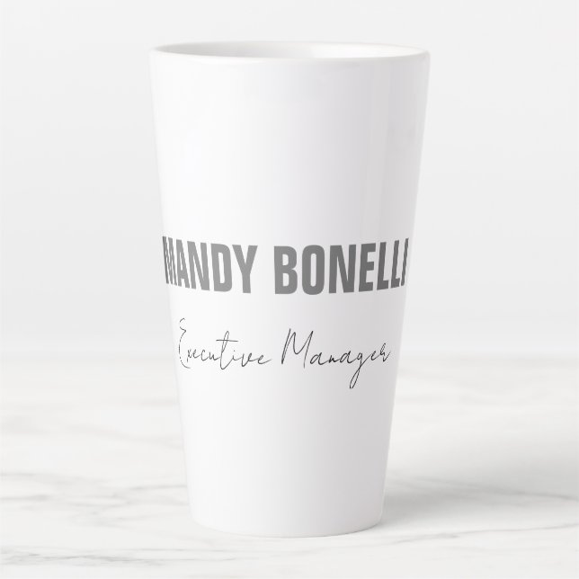 Professional elegant modern minimalist add name latte mug (Front)
