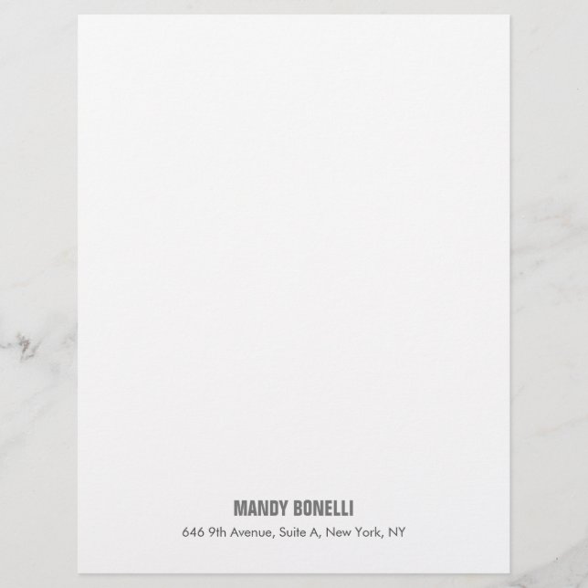 Professional elegant modern minimalist add name letterhead (Front)