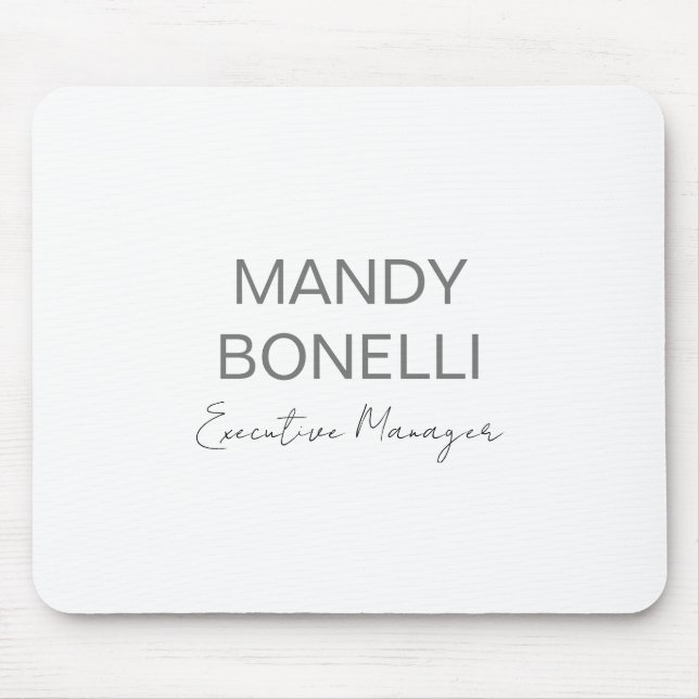 Professional elegant modern minimalist add name mouse pad (Front)