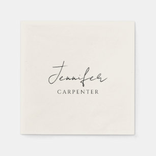 Professional elegant modern minimalist add name napkins