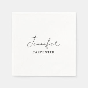Professional elegant modern minimalist add name napkins