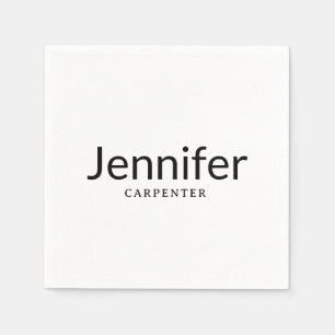 Professional elegant modern minimalist add name napkins