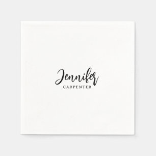 Professional elegant modern minimalist add name napkins
