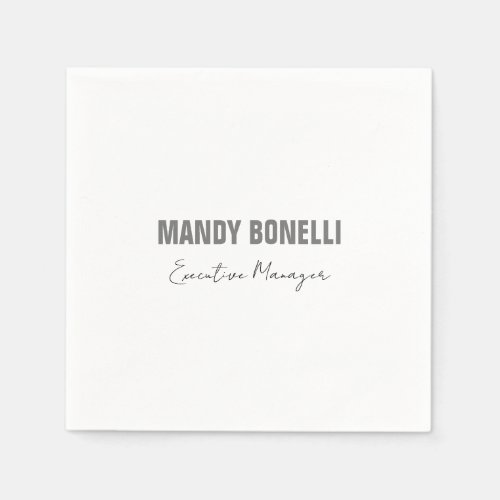 Professional elegant modern minimalist add name napkins
