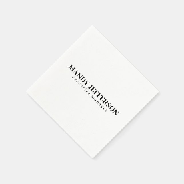 Professional elegant modern minimalist add name napkins (Corner)