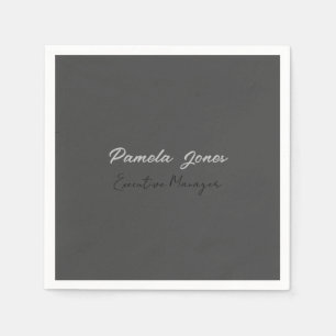 Professional elegant modern minimalist add name napkins