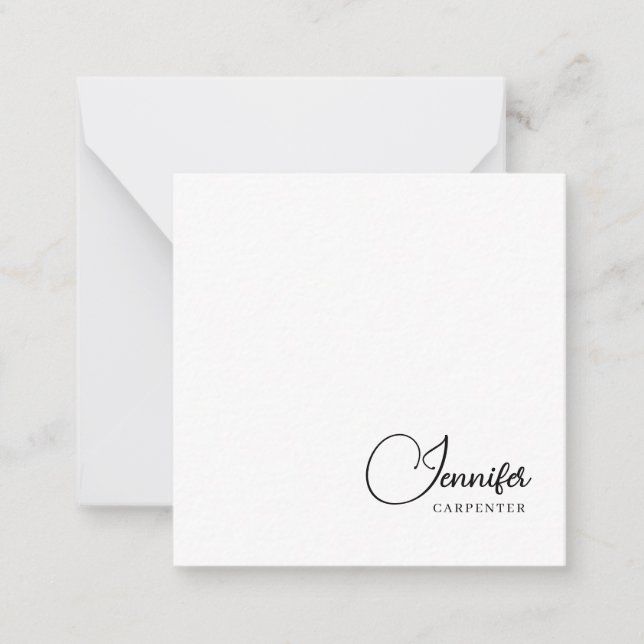 Professional elegant modern minimalist add name note card (Front)