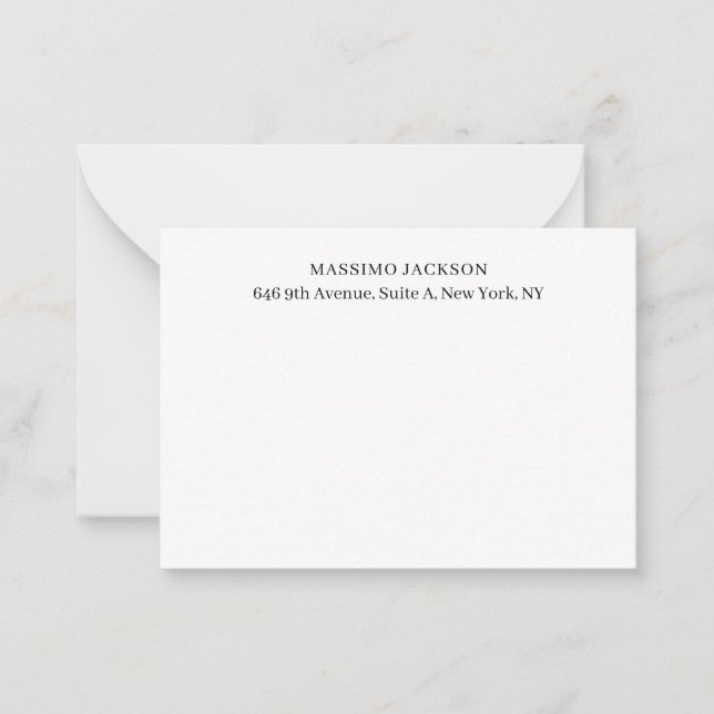 Professional elegant modern minimalist add name note card (Front)
