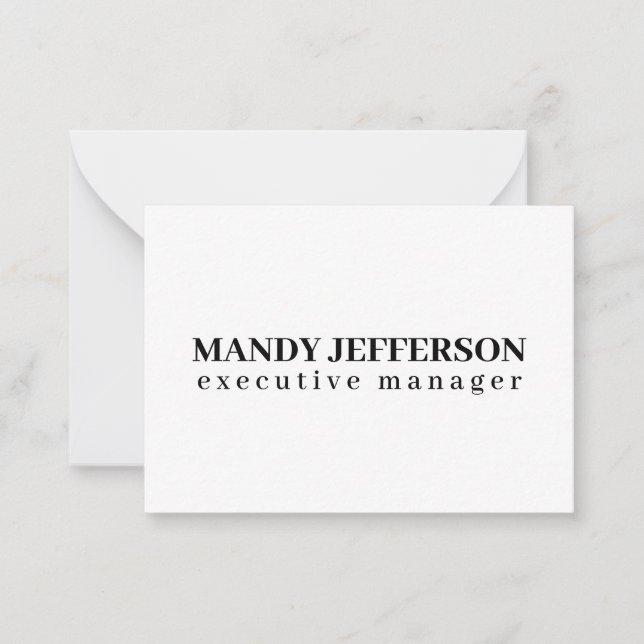 Professional elegant modern minimalist add name note card (Front)