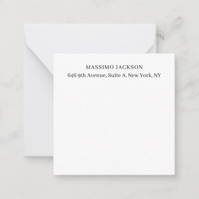 Professional elegant modern minimalist add name note card (Front)