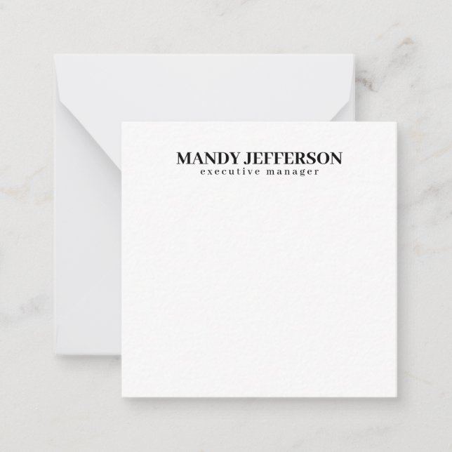 Professional elegant modern minimalist add name note card (Front)