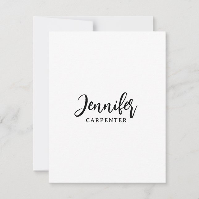 Professional elegant modern minimalist add name note card (Front)