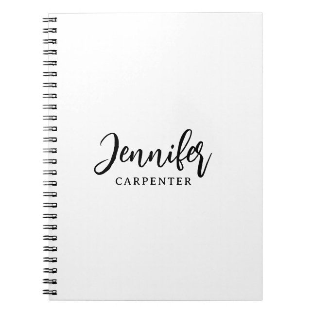 Professional elegant modern minimalist add name notebook (Front)