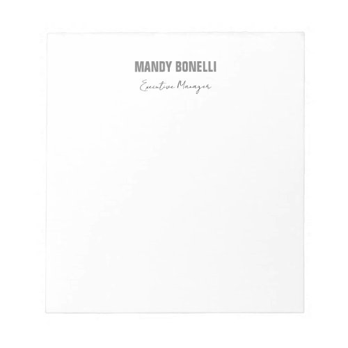 Professional elegant modern minimalist add name notepad