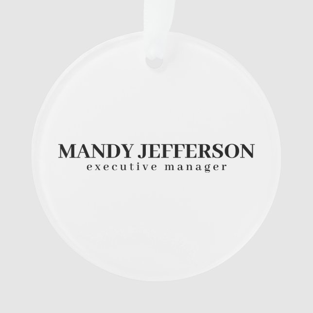 Professional elegant modern minimalist add name ornament (Front)