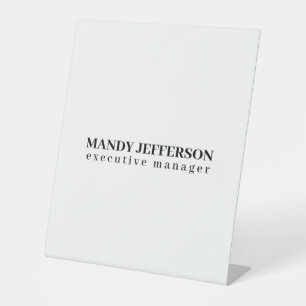 Professional elegant modern minimalist add name pedestal sign