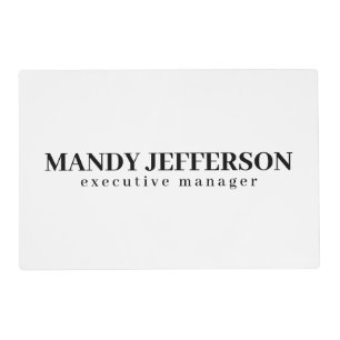 Professional elegant modern minimalist add name placemat