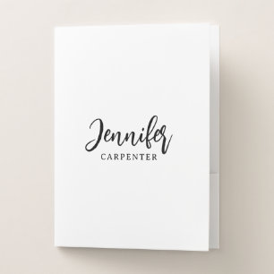 Professional elegant modern minimalist add name pocket folder