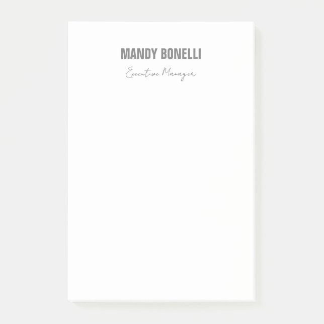 Professional elegant modern minimalist add name post-it notes (Front)