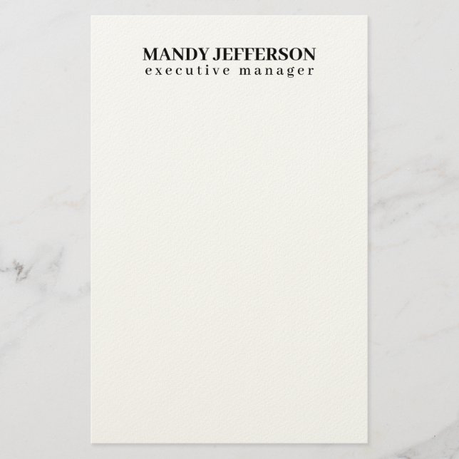 Professional elegant modern minimalist add name stationery (Front)