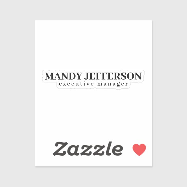 Professional elegant modern minimalist add name sticker (Sheet)