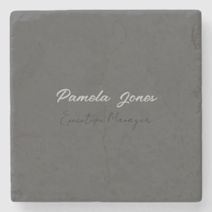 Professional elegant modern minimalist add name stone coaster